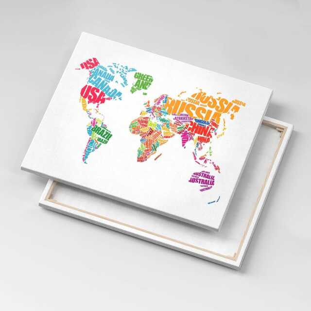 World Map Canvas, Picture Wall Hanging, White Decor, Canvas Print - image 1