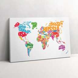 World Map Canvas, Picture Wall Hanging, White Decor, Canvas Print - thumbnail 2