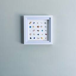 Cornish Sea Glass & Shell Wall Art Coastal Treasures Grid Framed Picture Beach House Decor Handmade in Cornwall - thumbnail 2