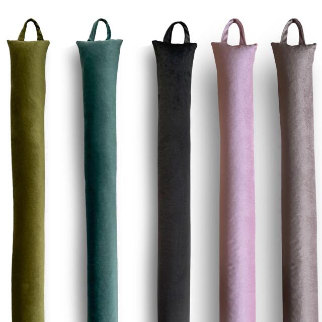 Custom Length Window & Door Draught Excluder, Filled With Buckwheat Hulls Made To Any Up 250cm, Soft Velvet Available in 5 Colours - image 1