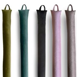 Custom Length Window & Door Draught Excluder, Filled With Buckwheat Hulls Made To Any Up 250cm, Soft Velvet Available in 5 Colours