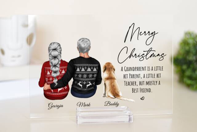Personalised Grandparents Gift, Christmas Gift, New Home Mother Father Daughters & Son Print, Family Gift - image 1