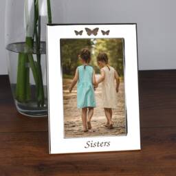 Personalised Sisters Butterfly Silver Photo Frame 4x6 Gift Ideas For Sister Birthday Christmas Best Friend Twins Special - thumbnail 2