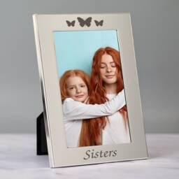 Personalised Sisters Butterfly Silver Photo Frame 4x6 Gift Ideas For Sister Birthday Christmas Best Friend Twins Special - thumbnail 3