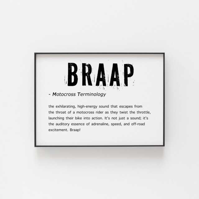 Braap Motocross Wall Art, Ideal Gift For A Fan, Lovers Of Dirt Bike & Life, Rider Christmas Gift, Motox Art - image 1