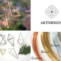 Copper Star Himmeli, Geometric Air Plant Holder, Wall Decor - thumbnail 4
