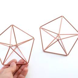 Copper Star Himmeli, Geometric Air Plant Holder, Wall Decor - thumbnail 2
