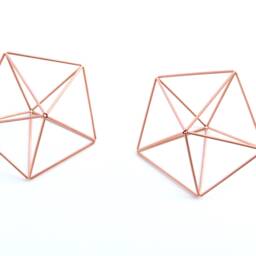 Copper Star Himmeli, Geometric Air Plant Holder, Wall Decor - thumbnail 3