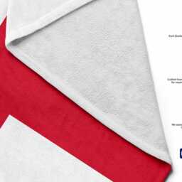 England Flag St George's Cross Custom Soft Highly Absorbent Beach Bath Sheet Towel Decoration Family Pet His Her House Warming Gift - thumbnail 3