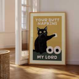 Funny Butt Napkins Print, Colourful Wall Decor, Bathroom Eclectic Art Poster, Home Trendy, Cat Print 3001 - thumbnail 3