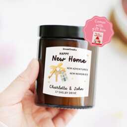 New Home Gifts For Friends Daughter Son Her - Personalized Housewarming Candle Hostess Couple First Houseowners Moving House - thumbnail 1