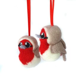 Robin Christmas Tree Decoration Needle Felted Bird 1 Supplied - thumbnail 2