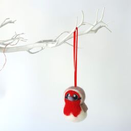 Robin Christmas Tree Decoration Needle Felted Bird 1 Supplied - thumbnail 3