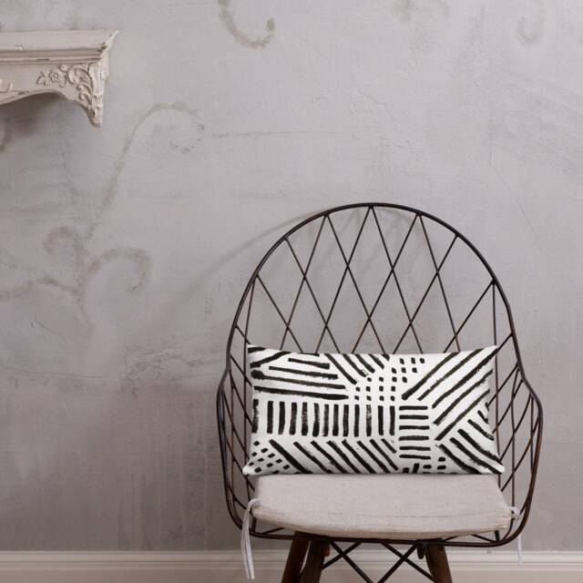 Black & White Accent Pillow Modern Home Decor - image 1