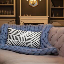 Black & White Accent Pillow Modern Home Decor - thumbnail 3