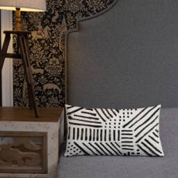 Black & White Accent Pillow Modern Home Decor - thumbnail 2