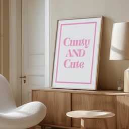 Cunty & Cute Quote Pink Poster, Funny Wall Decor, Swear Print, Girly Sassy Trendy Art Quirky - thumbnail 2