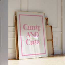Cunty & Cute Quote Pink Poster, Funny Wall Decor, Swear Print, Girly Sassy Trendy Art Quirky - thumbnail 3