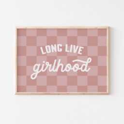 Pink Checkered Girlhood Print Playroom Wall Art - thumbnail 3