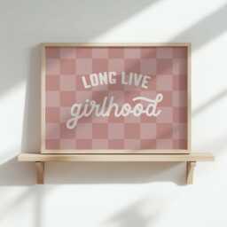 Pink Checkered Girlhood Print Playroom Wall Art - thumbnail 2