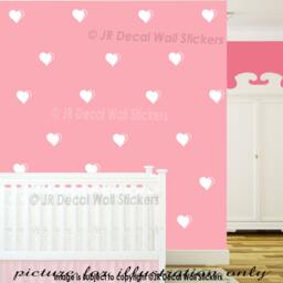 Heart Wall Decals - Set Of 10 - 10cm Bedroom Decor - thumbnail 1