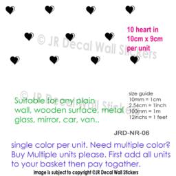 Heart Wall Decals - Set Of 10 - 10cm Bedroom Decor - thumbnail 3