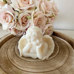 Angel Candle - Cherub Gift Ideas Pillar Handmade Modern Decorative Soy Wax Christmas Birthday Gifts For Her Stylish - thumbnail 2