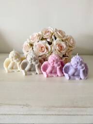 Angel Candle - Cherub Gift Ideas Pillar Handmade Modern Decorative Soy Wax Christmas Birthday Gifts For Her Stylish - thumbnail 1
