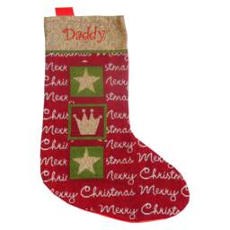 Personalised Embroidered Vintage Christmas Stocking Tapestry Star Traditional - thumbnail 2