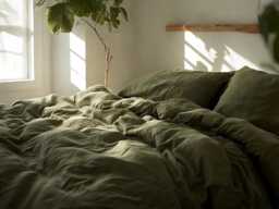 Khaki Linen Duvet Cover Soft 1 Medium Weight Cover Breathable Stonewashed Comfort - thumbnail 1