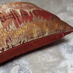 Decorative Glamorous Luxury Cushion Cover Inca Red/Burnt Orange Beautiful Lumbar Pillow Case For Couch Or Snug - thumbnail 4