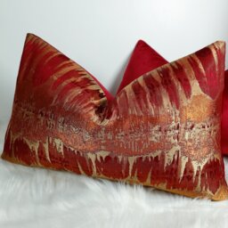 Decorative Glamorous Luxury Cushion Cover Inca Red/Burnt Orange Beautiful Lumbar Pillow Case For Couch Or Snug - thumbnail 2