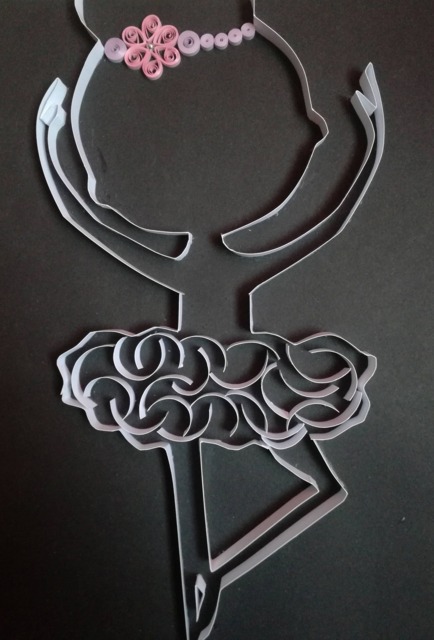 Dancing Little Ballerina, Quilling Wall Art Frame, Decoration, Girl Room, Decor, Paper Art, Housewarming Gift, Ballet - image 1