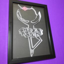 Dancing Little Ballerina, Quilling Wall Art Frame, Decoration, Girl Room, Decor, Paper Art, Housewarming Gift, Ballet - thumbnail 3
