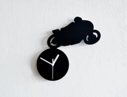 street Motorcycles Silhouette Wall Clock - thumbnail 1