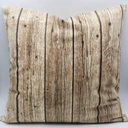 Beige Decorative Cushion Cover, 40 X cm, Wooden Plank Pattern Easter Gift, Mother's Day Christmas Gift - thumbnail 2