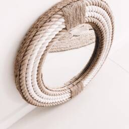 Small 41cm - 16Inch Handmade Hampton Style Round Rope Mirror Nautical Home Decor - thumbnail 4