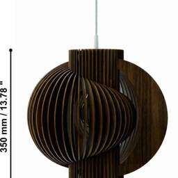 Handmade Walnut Wood Pendant Light - Scandinavian Style Ceiling Lamp - thumbnail 3