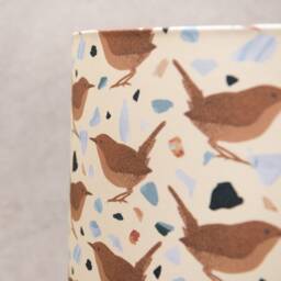 Wren Print Lampshade - Handmade Cotton, Terrazzo Stone Design - thumbnail 3