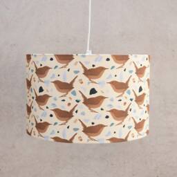 Wren Print Lampshade - Handmade Cotton, Terrazzo Stone Design - thumbnail 1
