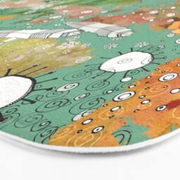 Boho Microfiber Mat Green Floral Feather Art Rug Unique Home Decor Bathroom Accessories Bath Abstract Folk Kitchen - thumbnail 2