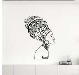 African Girl Wall Decal Vinyl Sticker Africa Woman Hair Art Murals Interior Decor - 2Afg9 - thumbnail 1