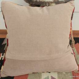 40cm Vintage Kilim Cushion Cover Handwoven - Marroon/Wine Red Slit Weave - thumbnail 4