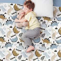 Personalized Kids Construction Blanket - Custom Name Embroidered, Minky Or Sherpa - thumbnail 4