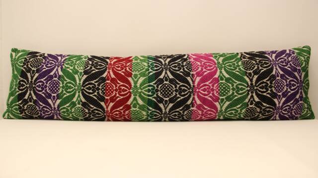 Extralong Kingsize Textile Pillow Cover, 12x47 - 30x120 cm Unique Lumbar Flaming Bedding Pillow Kilim Oblong 4Oyf-169 - image 1