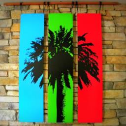 California Palm Tree - Handmade Indoor Outdoor Vinyl On Sheet Metal - thumbnail 3