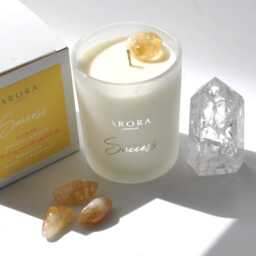 Citrine Crystal Candle Aromatherapy Essential Oils, 100% Natural Soy Candle - thumbnail 2