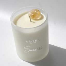 Citrine Crystal Candle Aromatherapy Essential Oils, 100% Natural Soy Candle - thumbnail 1