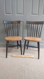 Painted 2-Tone Scandinavian Nordic Kitchen Dining Chair in Farrow & Ball Colours - thumbnail 3