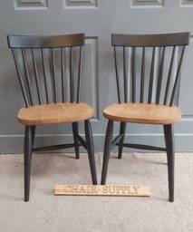 Painted 2-Tone Scandinavian Nordic Kitchen Dining Chair in Farrow & Ball Colours